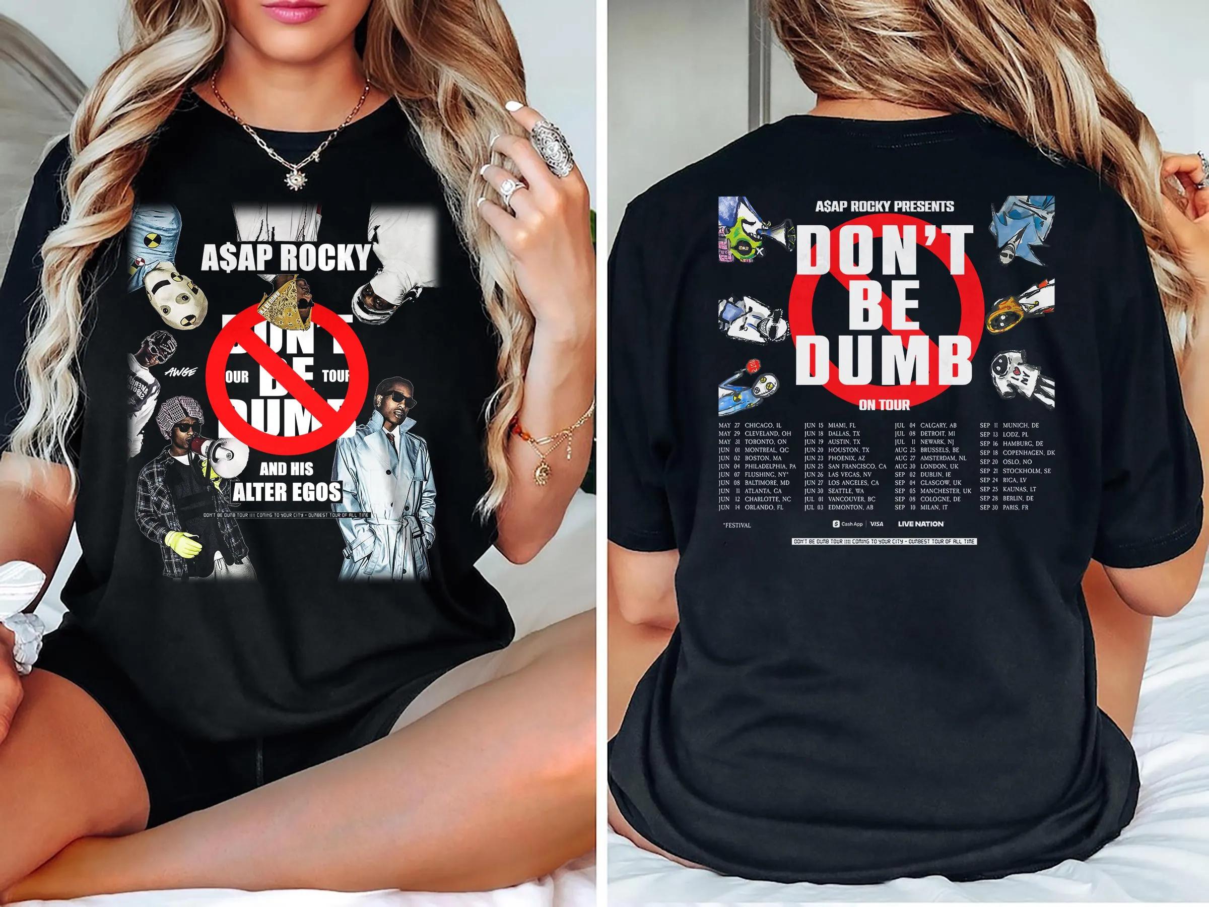 

2026 New AAP Roccky Dont Be Dumb Album Graphic Tshirt Summer Unisexs and Womens Cotton Clothes Fashion Hip Hop Street Wear 4XL