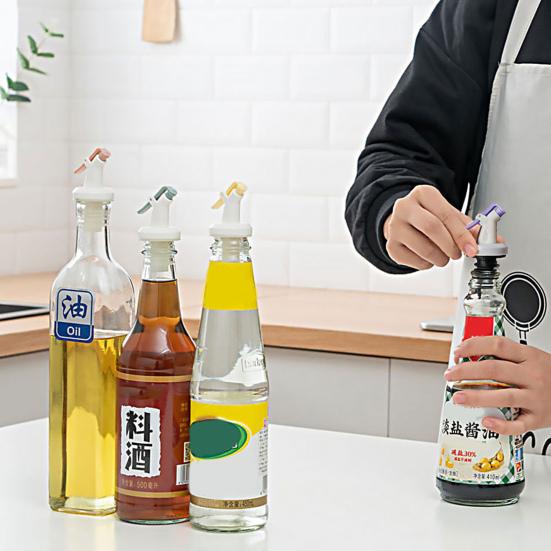 2 Stück Flaschenverschluss Wiederverwendbar Drucktyp Auslaufsicher Mehrzweck Ölflaschenstopfen