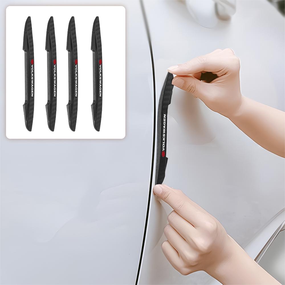 Valve Stems Caps 4Pcs Slicone Car Door Edge Protector Strip Sticker For Volkswagen VW Tiguan Jetta Polo Golf Passat CC Rline Tou zg3