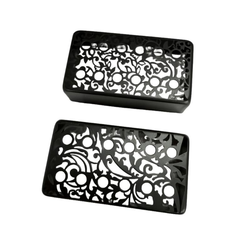 

Metal Humbuckers Cover Unique Exquisites Carving Guitar Pickup Protections Cover Replacement Guitars Accessories чорний