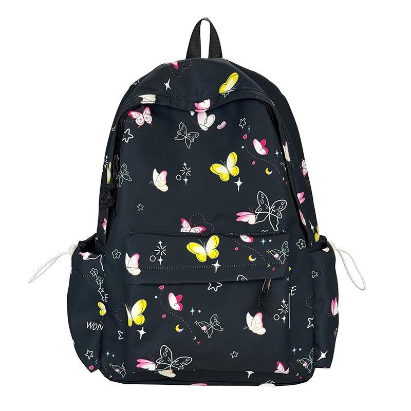 Schoolbag new backpack female junior high school students large capacity lightweight cute printed schoolbag primary school students travel backpack