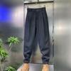 Winter New Men's Trend Versatile Business Casual Simple Hong Kong Style High-end Cold-resistant Windproof Warm Casual Pants