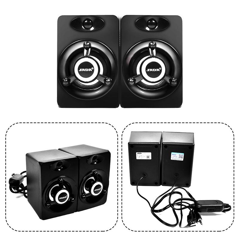 LED Light 2.1 Desktop Computer Speaker Heavy Bass Subwoofer Combination Speaker USB Power Supply For Cellphone PC Laptop 3W