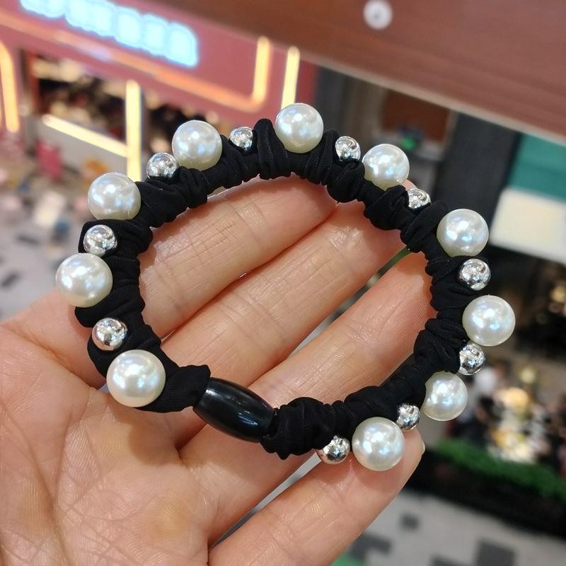 Korean Pearl Bracelet Hair Tie – Two-in-One Accessory, Gentle on Hair, Stylish Headwear & Rubber Band for Ponytails