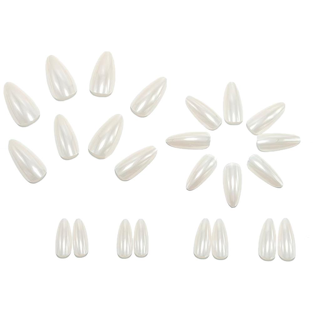 Fashionable Ins Style Electroplated White Moonlight Manicure, Pure Girly Style Pearl White Temperament Wearable Nails