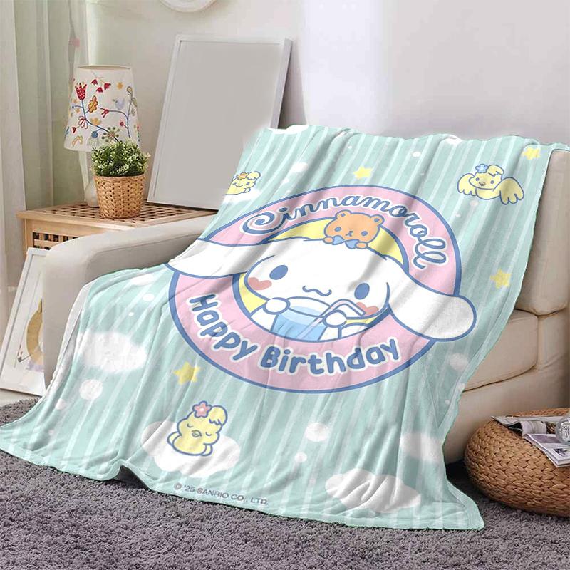 1pc Cinnamoroll's Sweet Birthday Celebration Blanket, Seasonal Universal Home Decorative Throw Blanket, Living Room, Travel, Camping, Car Blankets, Be