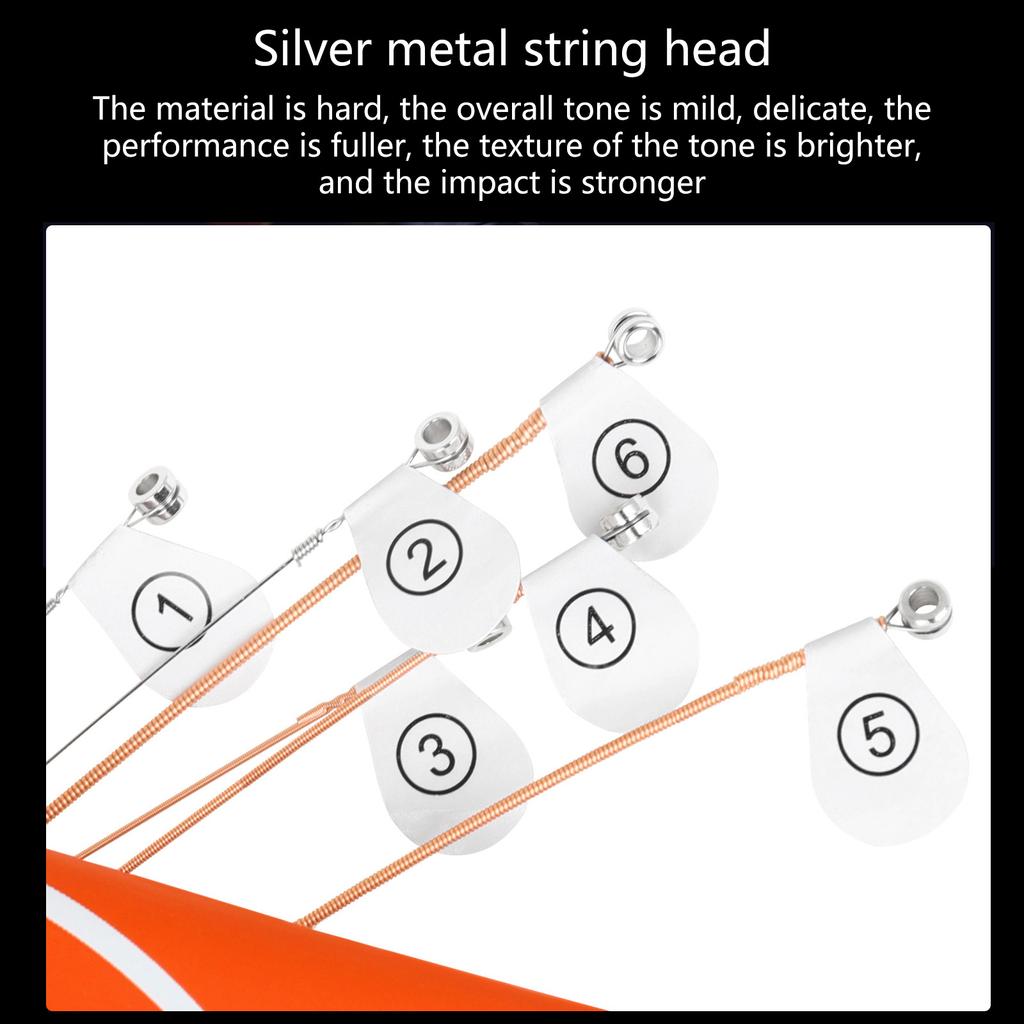6Pcs High Carbon Steel Core Folk Guitar Strings Replacements Acoustic Guitar Strings Guitar Parts 6 Pieces Strings Sets