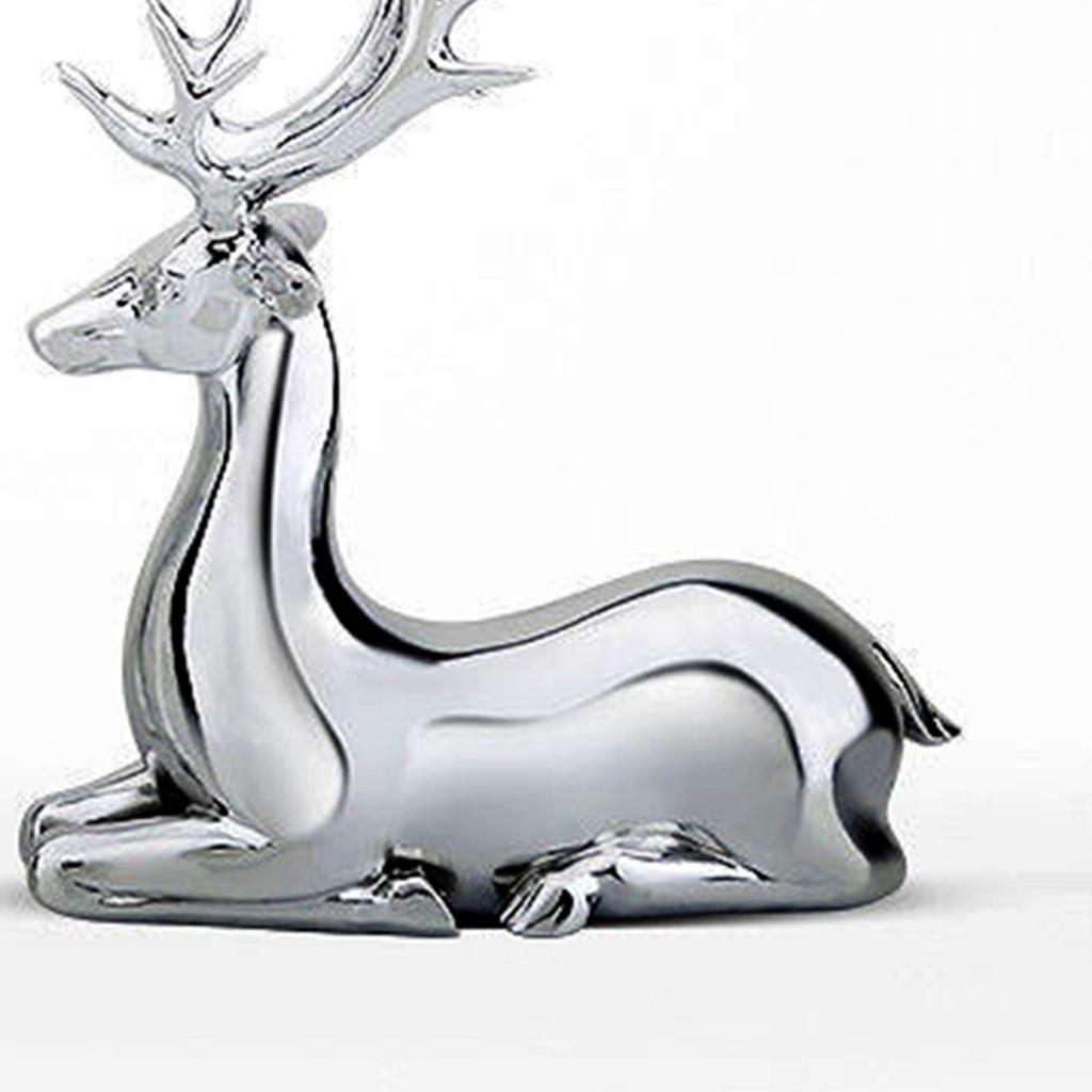 1 Pair of Deer Figurines Home Decor Desk Standing Kneeling   Statue Europn   Resin Craft