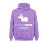 Unicorn Teacher Harajuku Funny Cute Teacher Appreciation Gift Hoodies Classic Normal Long Sleeve Unisex's Sweatshirts Hoods