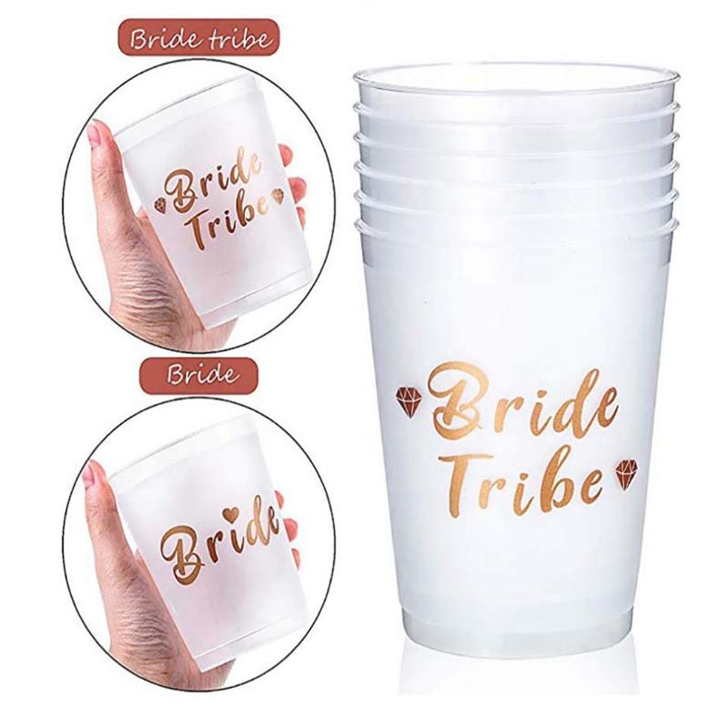 

Чашки для вечеринок Team Bride Tribe, девичник, пластиковая кружка для питья, розовое золото, аксессуары для девичника, свадебное украшение