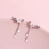 925 Sterling Silver Romantic Pink Cherry Blossom Shell Tassel Earrings for Women Girls Party Drop Earrings Jewelry Gifts S-E1248