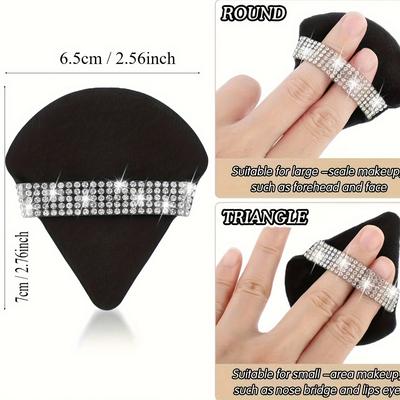 6 pièces Triangle Diamant Houppette Poudre - Houppette Maquillage Visage Douce - Houppette Fixatrice pour Poudre Libre Poudre Corps Humide Sec Cosmétique,