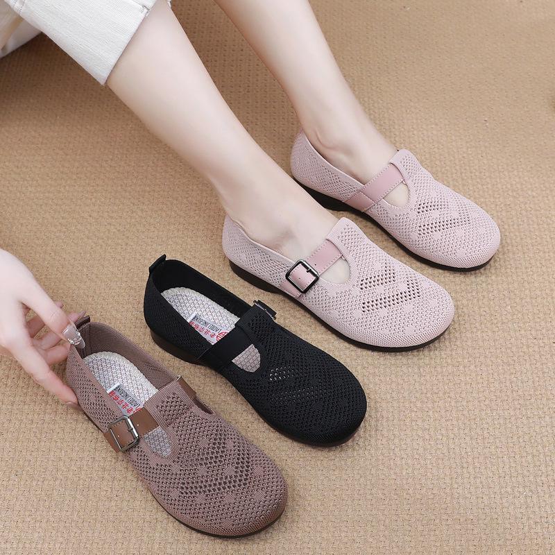 Mocassini da Donna Estivi Traspiranti in Rete Flyknit Slip-On