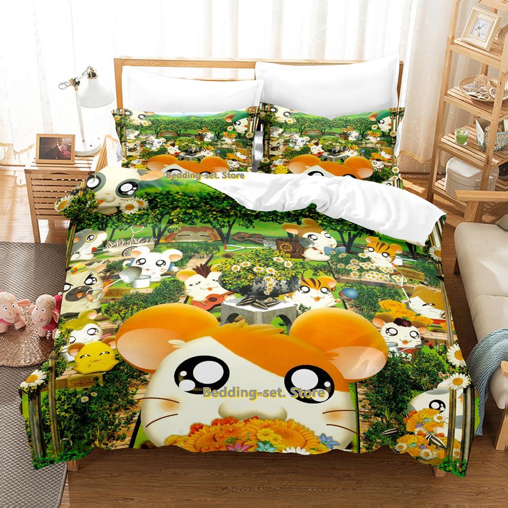 Comforter New Hamtaro Bedding Set Single Twin Full Queen King Size Bed Set Adult Kid Bedroom Three-Piece Suits 3D Print Anime Bed She