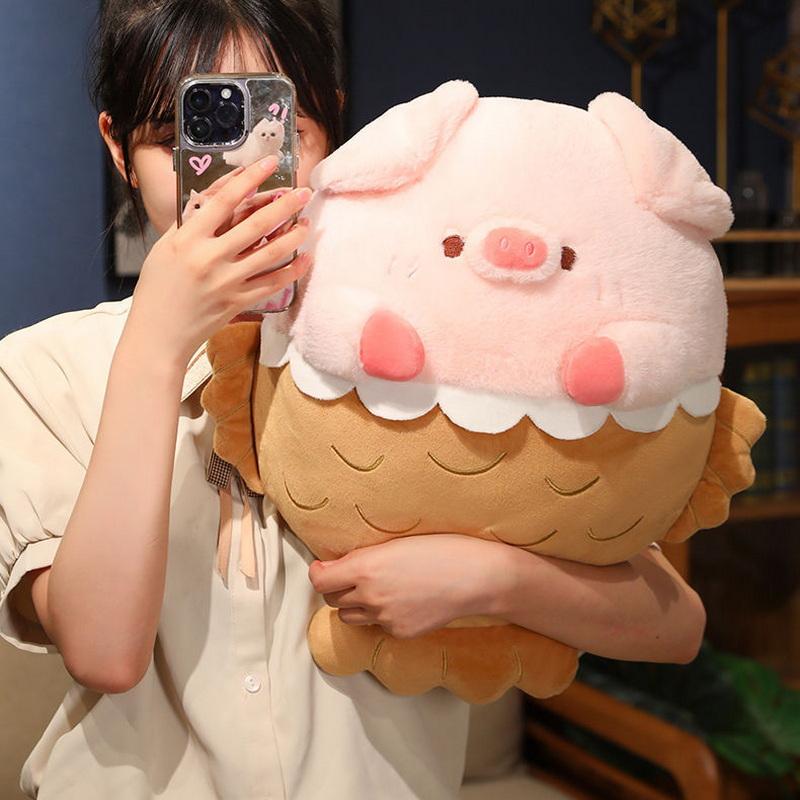 Cute Snapper Pig Plush Toy Plushie Stuffed Soft Pink Piggy Accompany Sleeping Pillow Hug Pillow For Girl Birthday