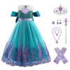 [CREDIBLE] Princess Dress Children's Cosplay Costume Deluxe 9-Piece Set - Mermaid A (Princess Dress, Ribbon Gloves, Heart Tiara, Magic Wand,
