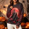 Women's Casual Long Sleeve Halloween Print Round Neck Sweatshirt Top