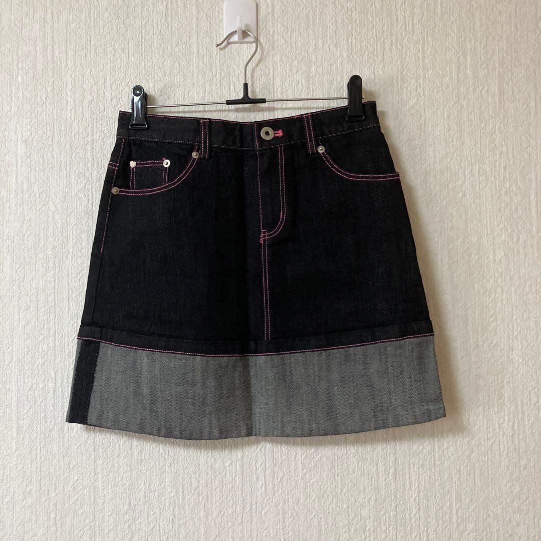

[USED] SCULPTOR denim mini skirt in black and gray, size M