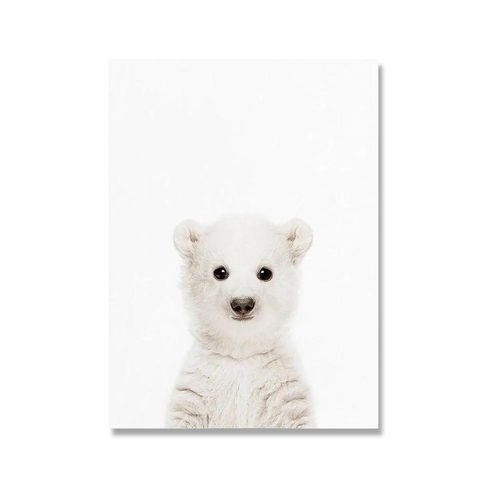 Towoto Baby Animal Print Nordic Poster Minimalist Canvas Painting Safari Pepinieră Artă de perete Copii Baby Room Decoration Pictures No Frame