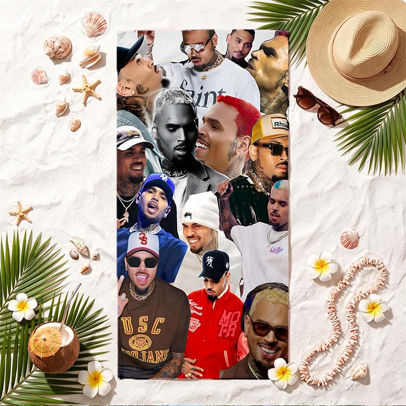 Chris Brown Soft Beach Towel Stylish Beach Pool Towel for Summer Seaside Vacation Travel