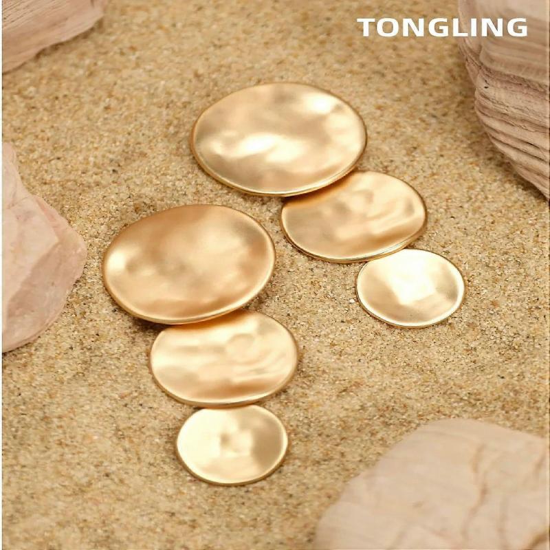 Vintage Round Disc Clip-on Earrings, Geometric Dangle, Long Drop, No-piercing