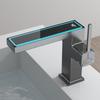 Gun Grey Bathroom Faucet Intelligent Digital Display LED Basin Hot Cold Water Mixer Sink Tap Brass Washbasin Vanity Tap Tapware
