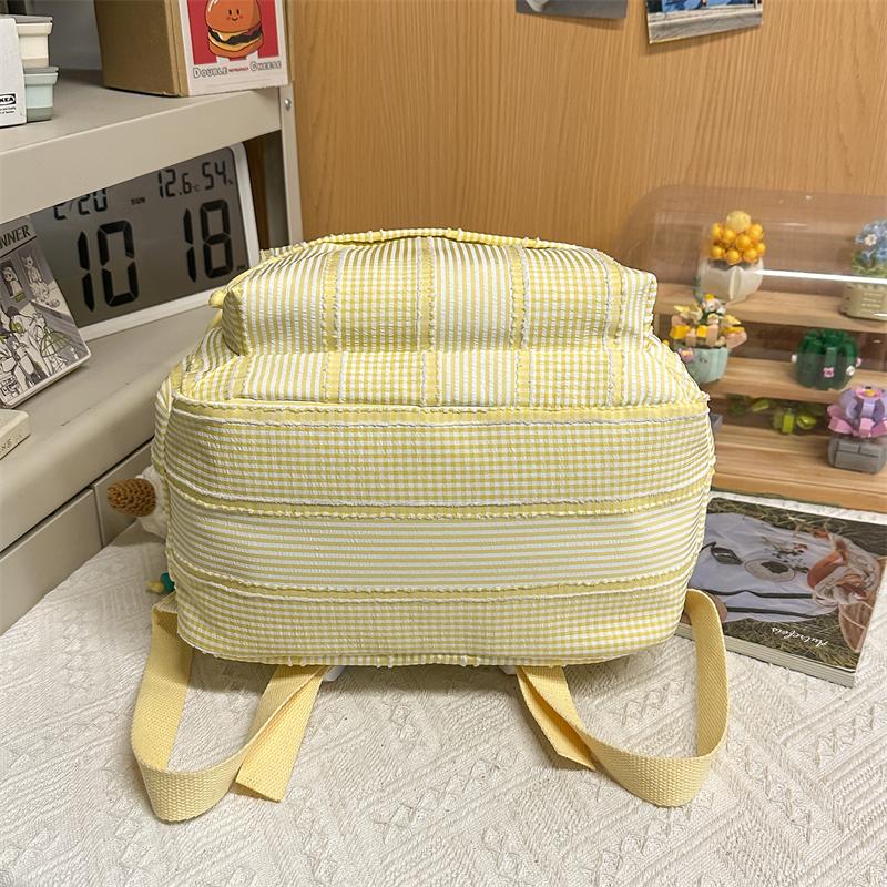 Gestreifter Rucksack Schülerrucksack Schultasche Pendler Rucksack mit großem Fassungsvermögen