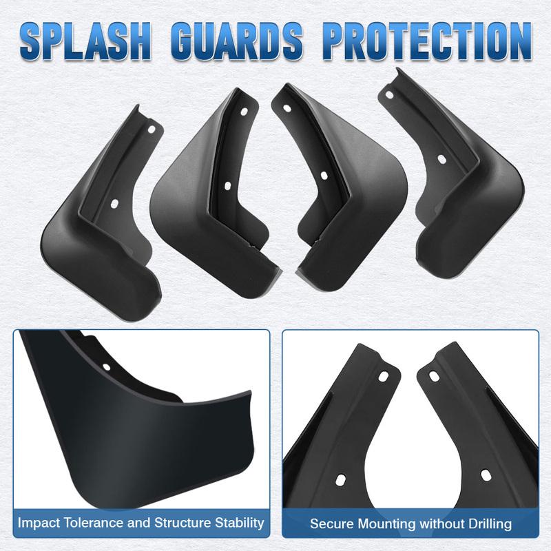 Car Mudguard Black PP Splash Guard Mud Flaps Front Left and Right for KIA EV3 EV3GT 2024-2025  Rear Left and Right