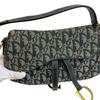 Dior Trotter Canvas Saddle Shoulder Bag Navy Canvas Used