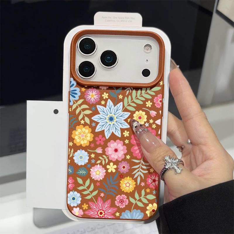 Ledertextur TPU Handyhülle Für iPhone 17 17e 16e 16 15 Pro Max 14 13 Pro Max 11 Rosa Lilienblüte Weiche Silikon-Rückseite