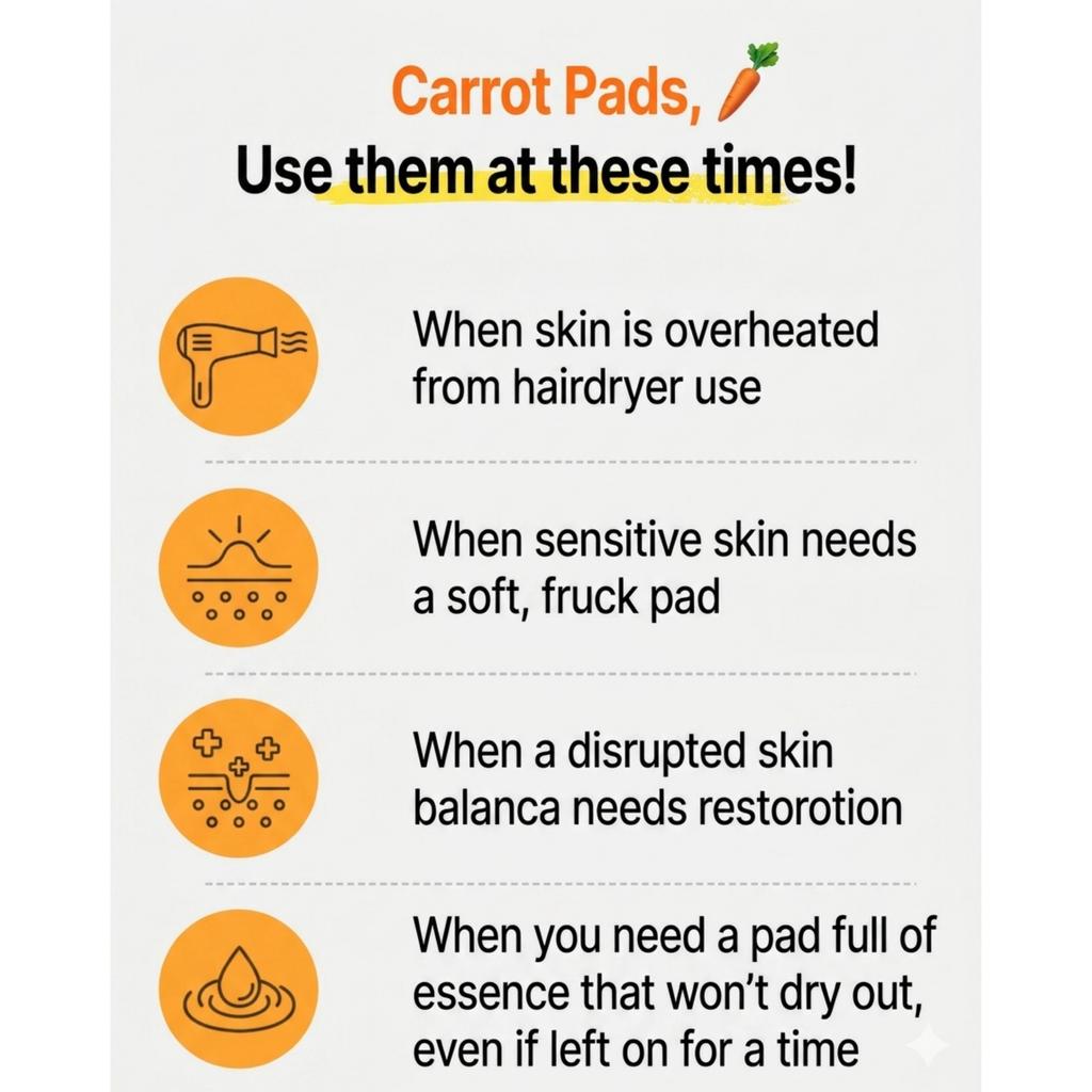 SKINFOOD Carrot Carotene Calming Water Pad (30 Sheets MINI + 30 Sheets Refill)