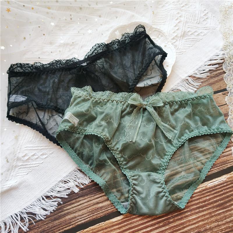 Süße Sexy Slips Niedlich Mesh Spitze Schleife Verführung Niedrige Taille Höschen Frauen Unterwäsche