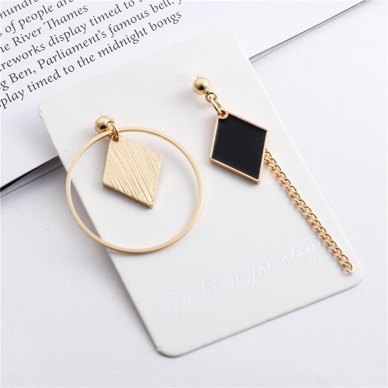 Black Asymmetrical Geometric Hanging Long Earrings For Women Statement Earrings Drop Boucle Oreille Femme Fashion Jewelry Gift