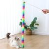 2 Pieces Cats Toy Wand Teaser with Bell Plush Strip Toy Interactive for Indoor Cats Gift for Kitten Playing Exercisin