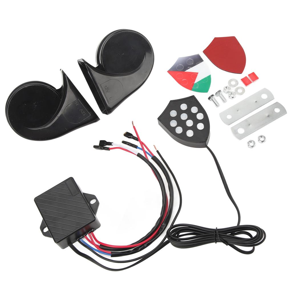 Electronic Horn System 12V 150dB Alarm Sound Remote Control Universal Fit for Car Sedan Truck SUV