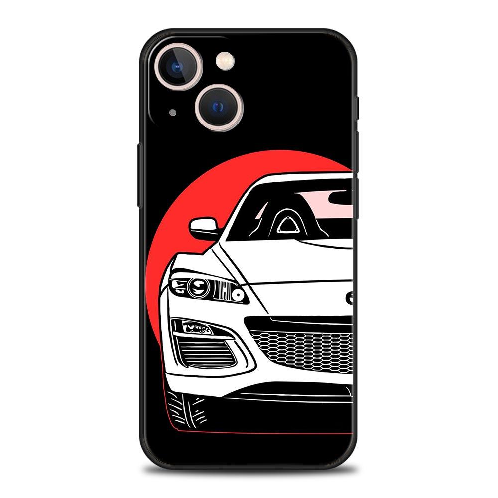 JDM Tokyo drift Sports Car Lamp For iPhone 11 12 13 15 14 Pro Max Phone Case X XR XS 7 8 Plus SE 2020 Luxury Soft Cover Funda