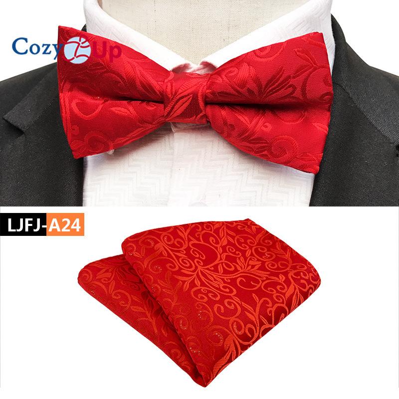 Costum Din Două Piese Papion Paisley Și Batista De Buzunar