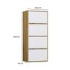 Komoda Alma Dąb Artisan Front Biel Szafka 4 Drzwi 4 Półki 50X119X40Cm