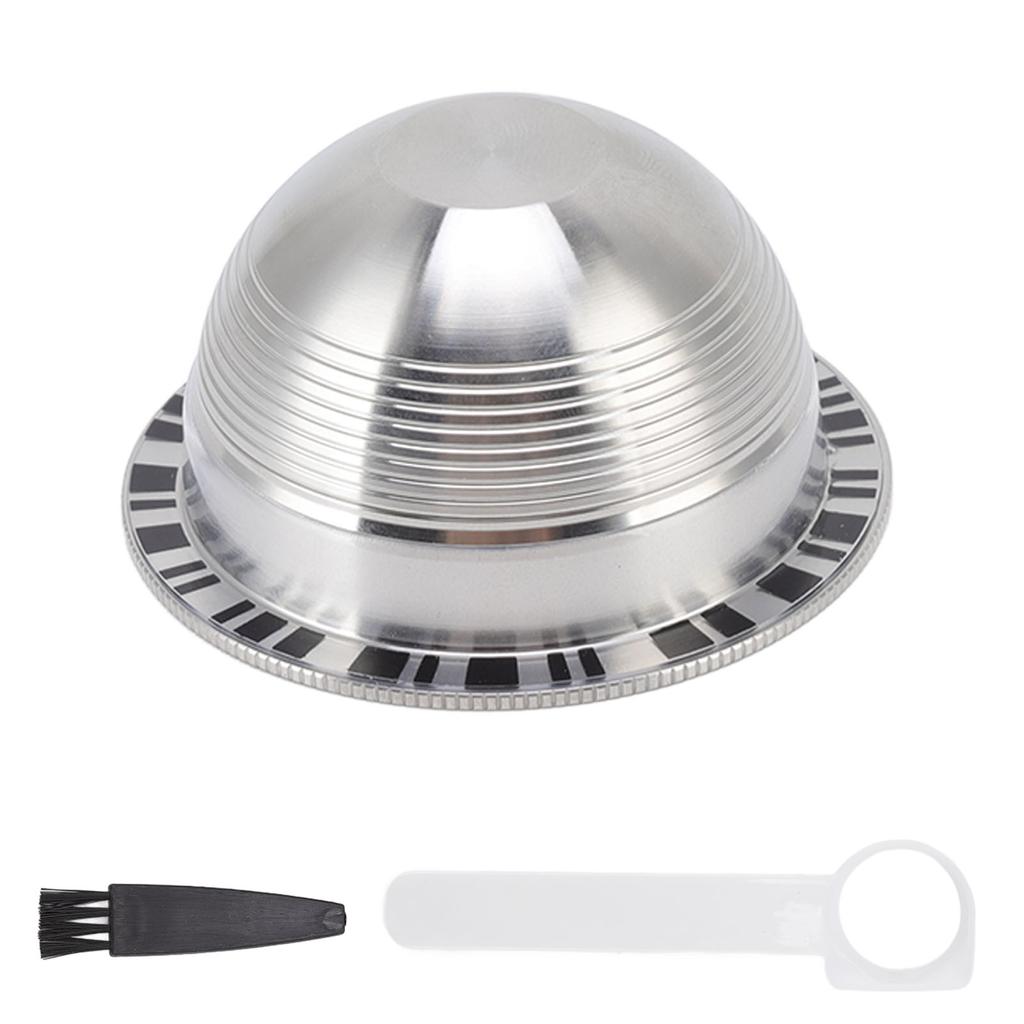 Stainless Steel Coffee Capsule Filter Reusable Coffee Pods Refillable Filter Cup with PVC Label for