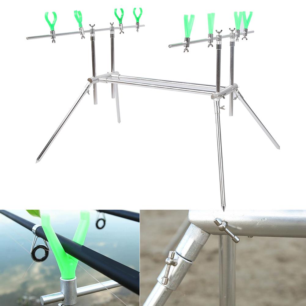5 Head Aluminum Alloy Fishing Rod Holder Bracket Bite Alarm Telescopic Fish Frame Accessories