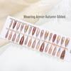 Nail Art Gilded Cat's Eye Blush Tips - 30-Piece Set, Handmade & Ready-to-Wear In XS/S/M