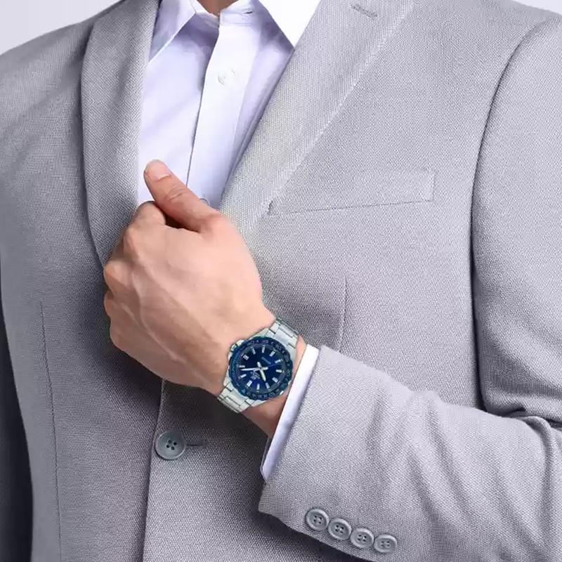 Casio EDIFICE Simple Business 100m Waterproof Quartz Movement Stainless Steel Strap Japanese and Korean Watch Men's Watch Blue Dial EFV-140D-2AV