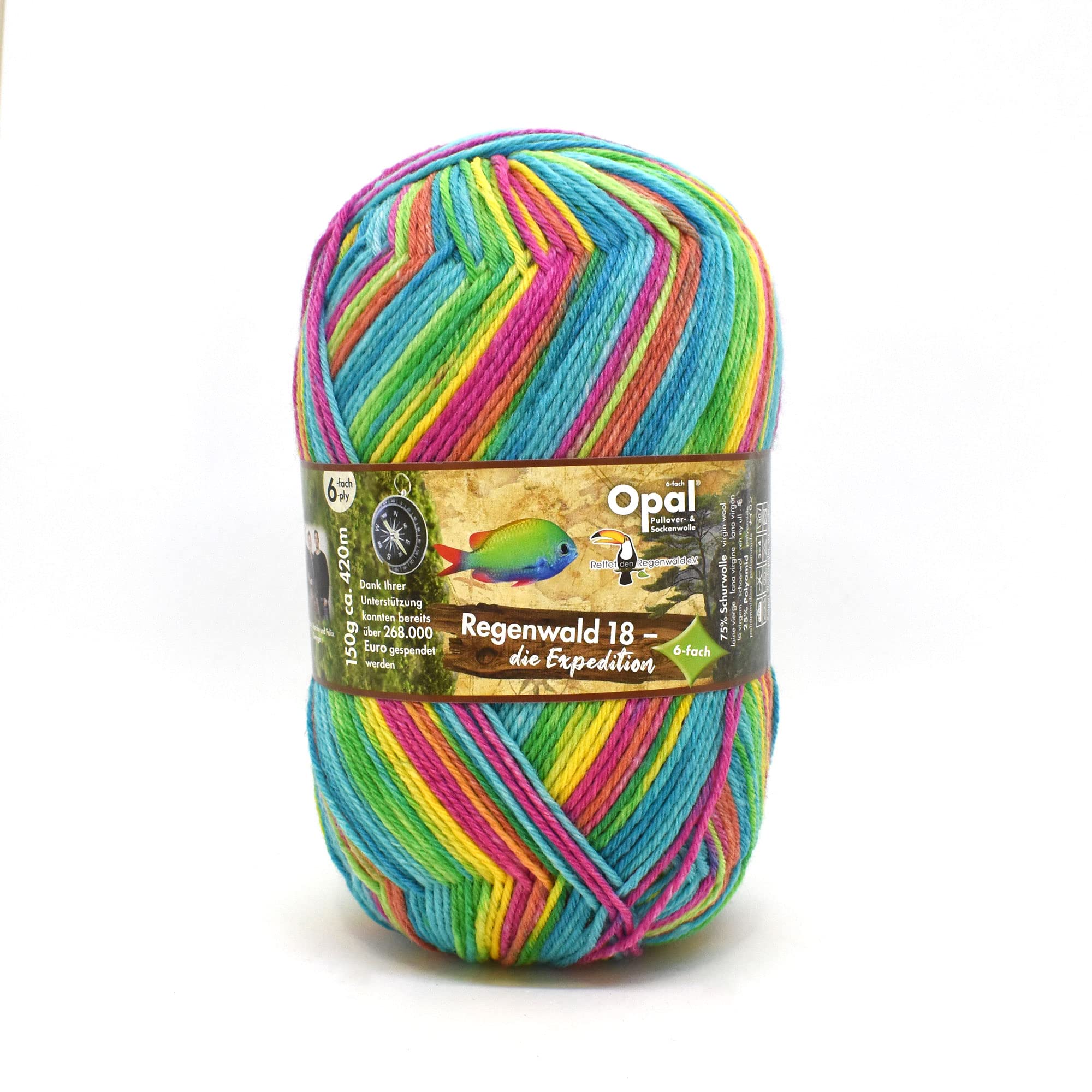 

Opal носочная пряжа 18 6-слойная Регенвальд 11214