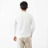 Men's Heavyweight White Cotton Long Sleeve T-Shirt - Casual Loose Fit, Round Neck for Spring & Autumn