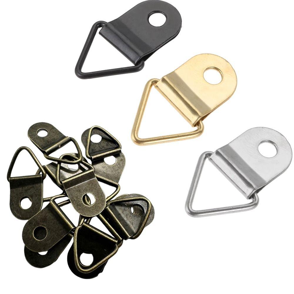 100Pcs Iron Photo Frame Hook with Screws D-Shaped Ring Hanging buckle Photo Frame Hanging