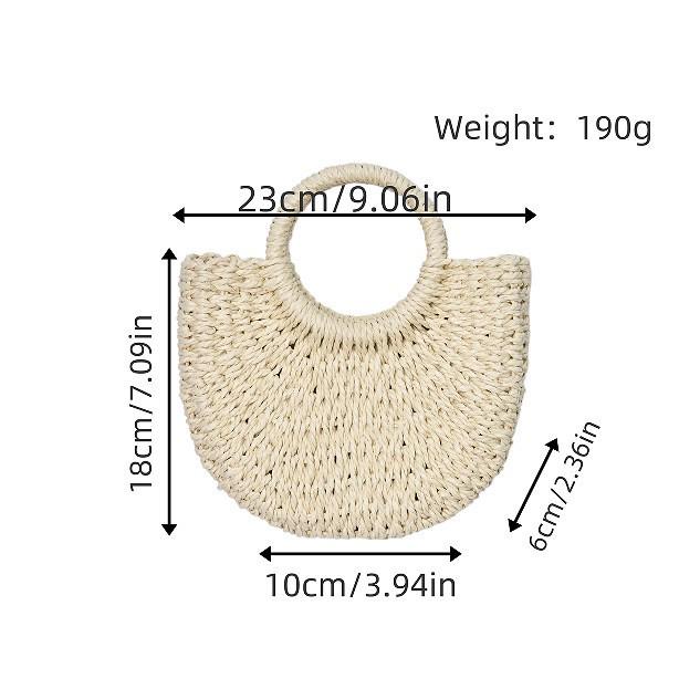 Stylish Crescent Woven Straw Handbag - Versatile Vacation Beach Tote for Women