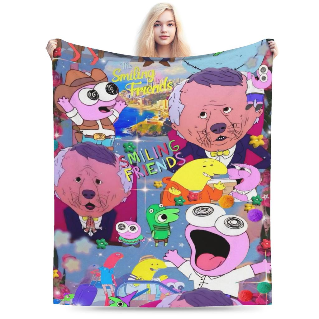 glep smiling friends Gift Blanket For Men Women Warm Cozy Fluffy  Throw Blankets for Bed 50x60 Inches Multiple Sizes