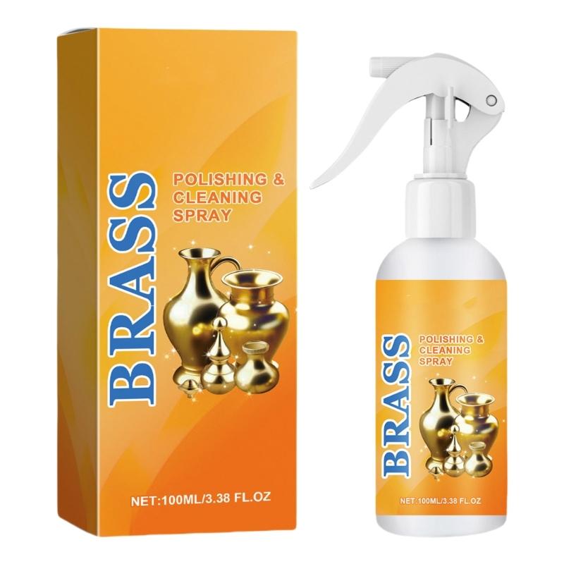 

Brass Polishing Sprayer Cleaner for Restoring Shine to Metal Surfaces, User Friendly, Easy Wipe for Handle, Fixtures 1