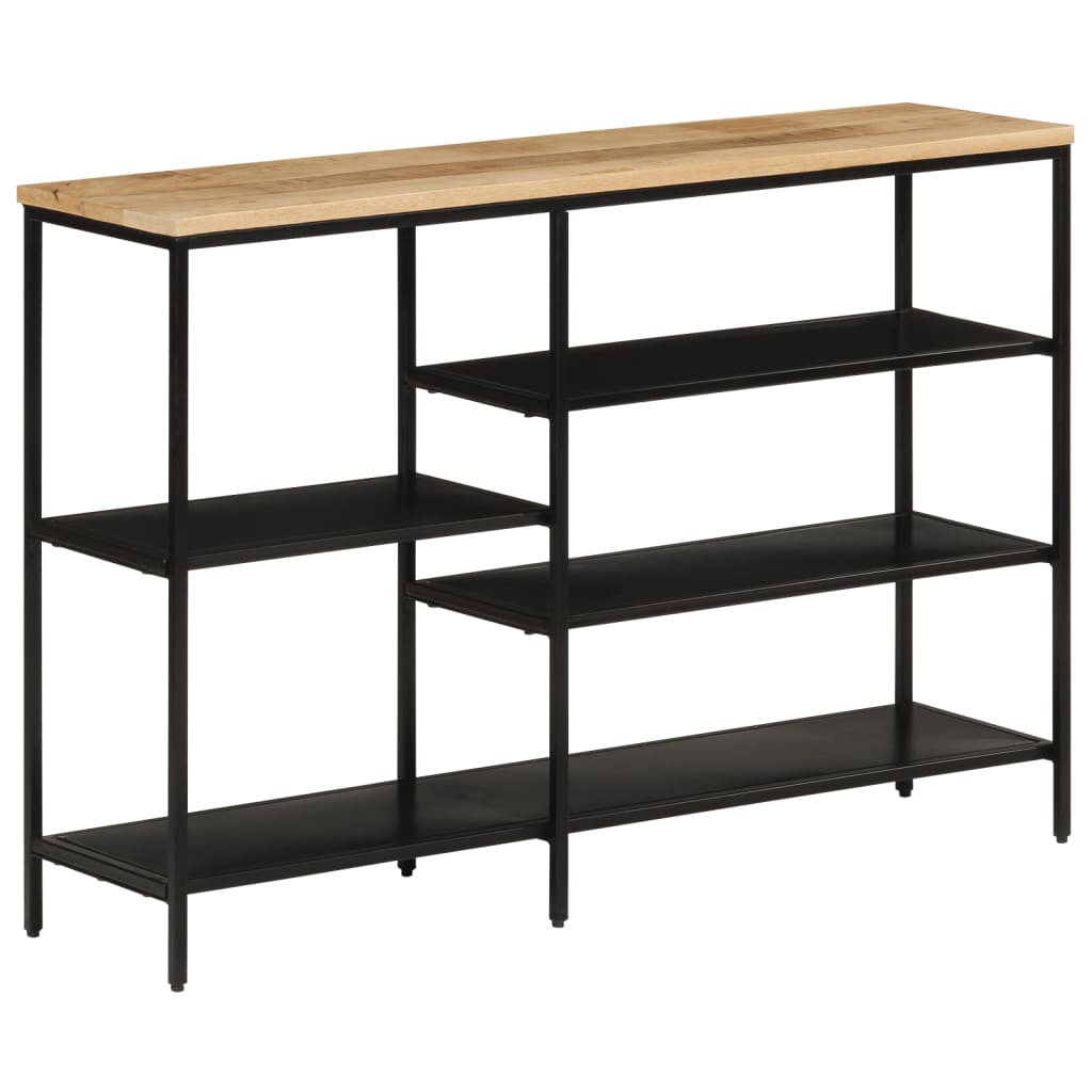 Console Table 110x30x75 Cm Rough Solid Mango Wood and Iron