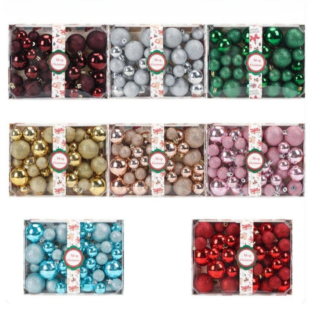 42Pcs/set Plastic Xmas Tree Hanging Pendant Xmas Baubles Xmas Ornament Ball New Christmas Ball Set